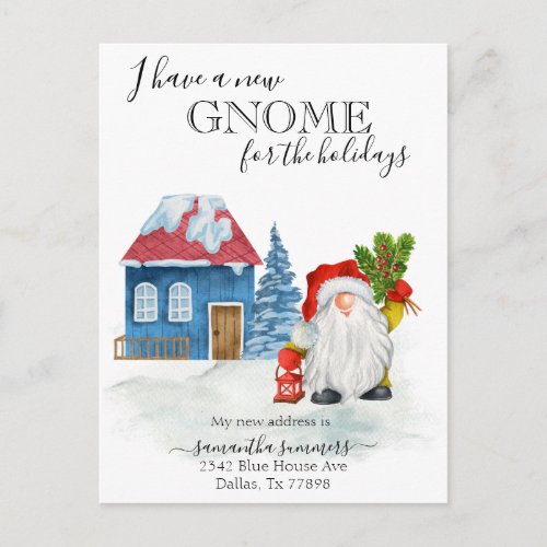 New Home Gnome Holiday Moving Announcement 