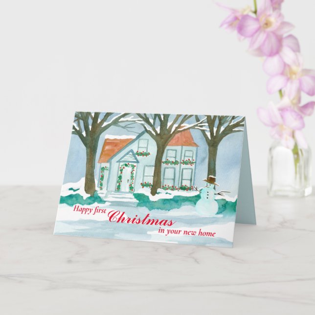 New Home Happy Christmas Real Estate Card (Orchid)