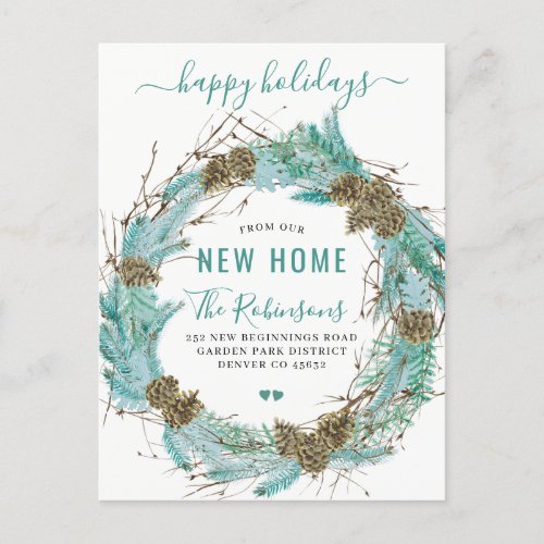 New home Happy Holidays holiday moving Announcement Postcard