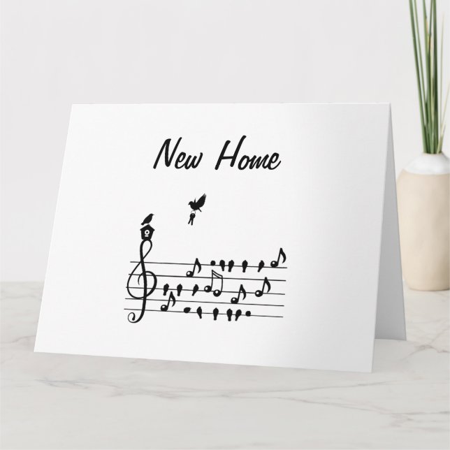 New Home Harmony: Musical Bird with House and Keys Card (Front)