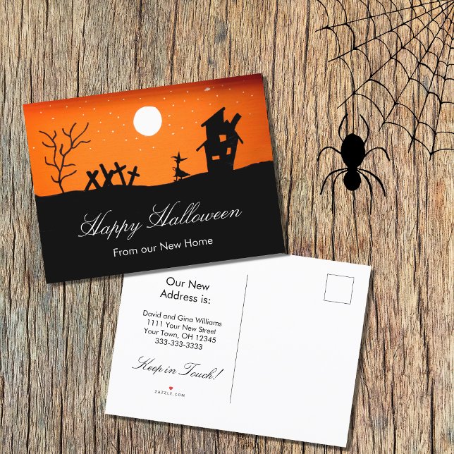 New Home Haunted House Halloween Announcement Postcard (Creator Uploaded)