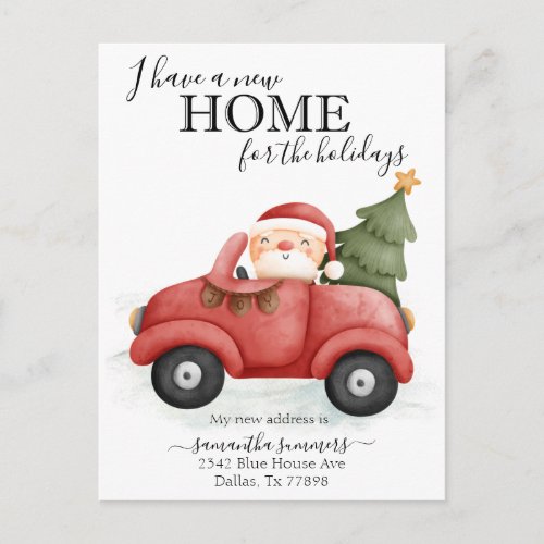 New Home Holiday Moving Announcement Truck Santa