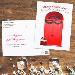 New Home Holiday Red Doors Template Postcard