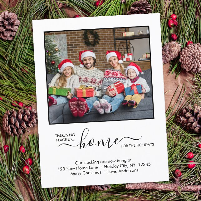 New Home Holiday We've Moved Custom Photo Moving Announcement Postcard (Creator Uploaded)
