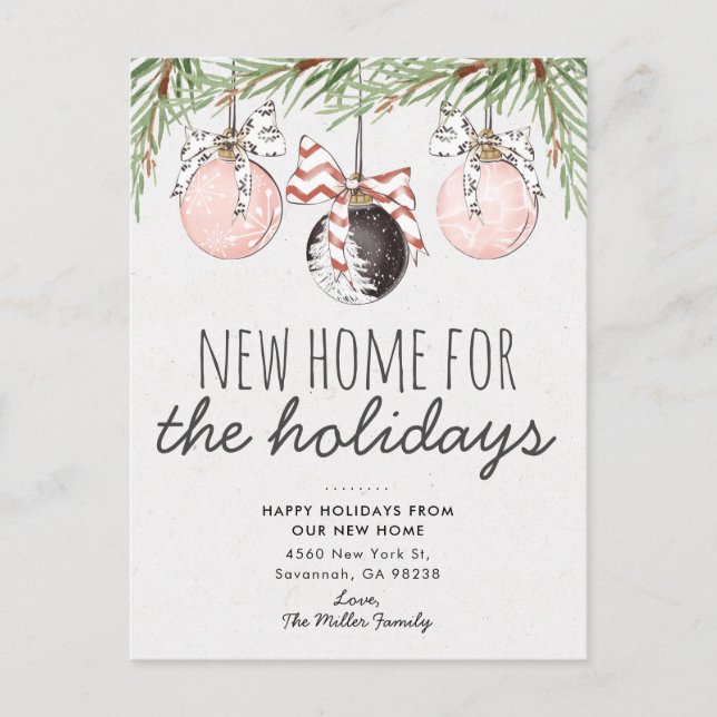New Home Holidays Ornament Moving Announcement (Front)
