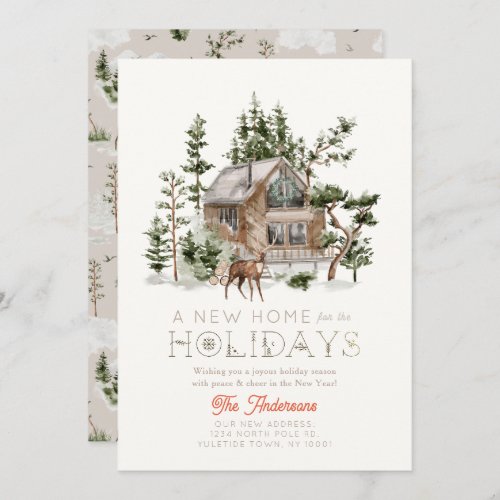 New Home House Cottage Winterscape Christmas Holiday Card