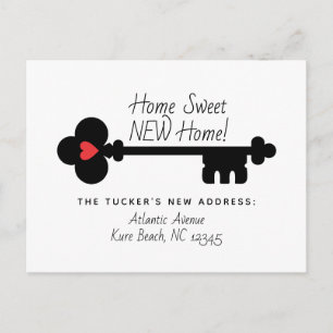 New Home House Key New Address Moving Announcement Postcard