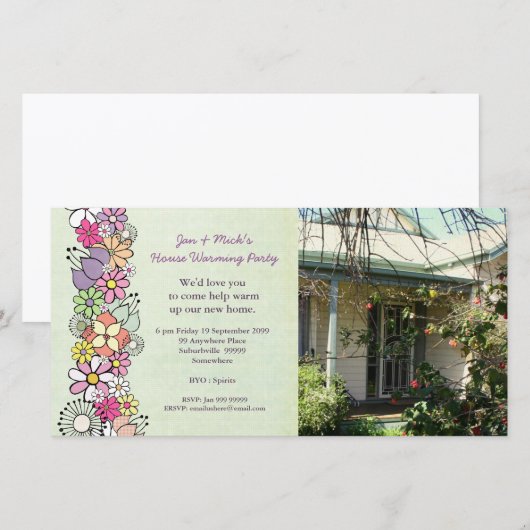 New Home House Warming Party Photo Card (Front/Back)