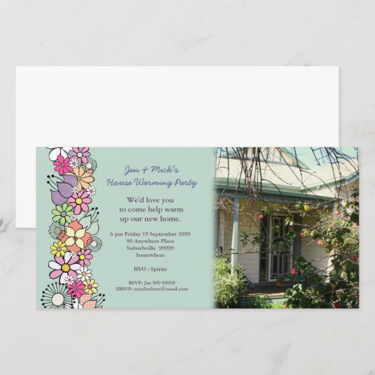 New Home House Warming Party Photo Card (Front/Back)