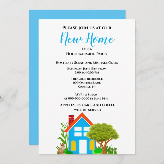New Home Housewarming Casual Style  Invitation (Front/Back)