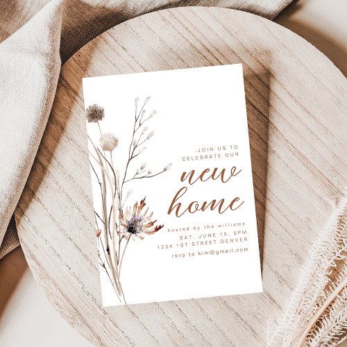 New Home Housewarming Party Invite Wildflowers