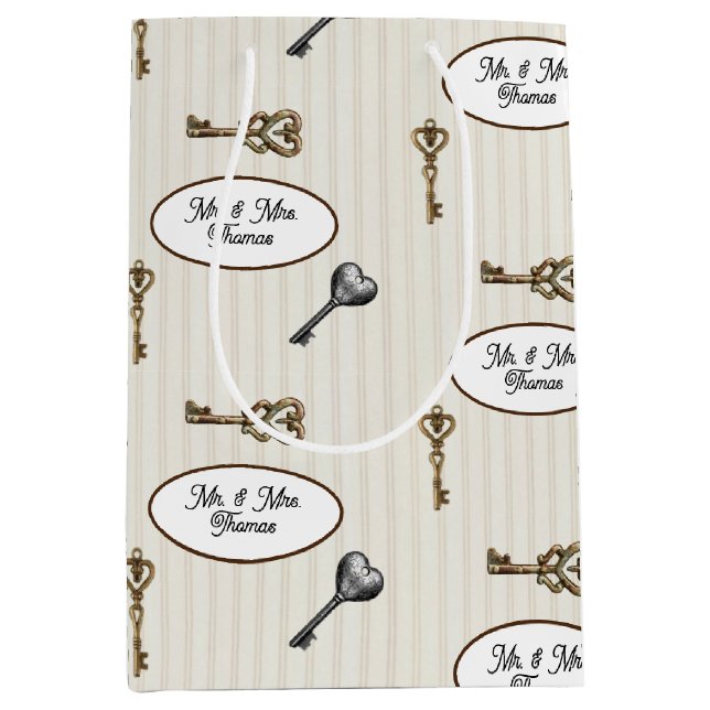 New Home Housewarming Personalized Medium Gift Bag (Front)