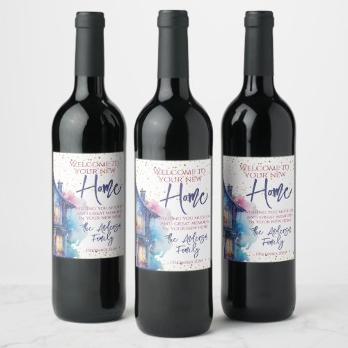 New Home Housewarming Welcome Wine Label