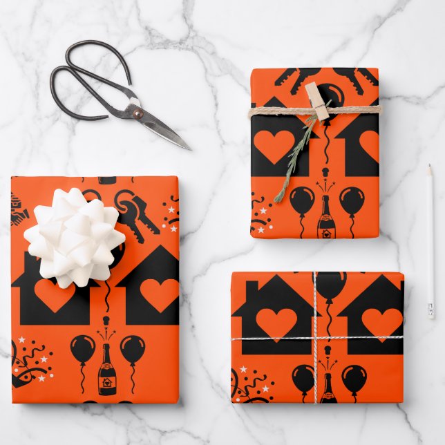 New Home Housewarming Welcome  Wrapping Paper Sheets (Front)