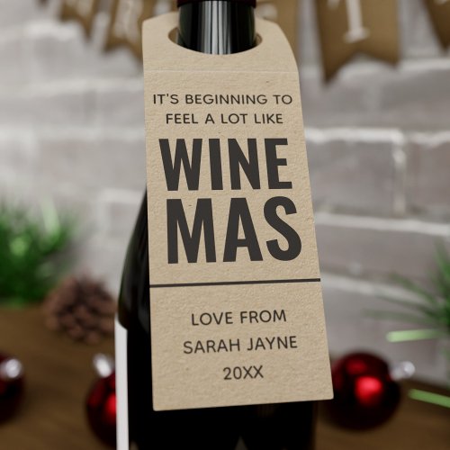 New Home Housewarming Winemas Bottle Hanger Tag