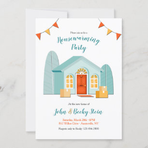New Home Housewarming YOU PICK BACKGROUND COLOR Invitation