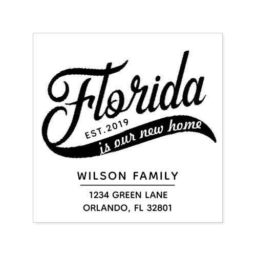 New Home In Florida  Return Address Rubber Stamp