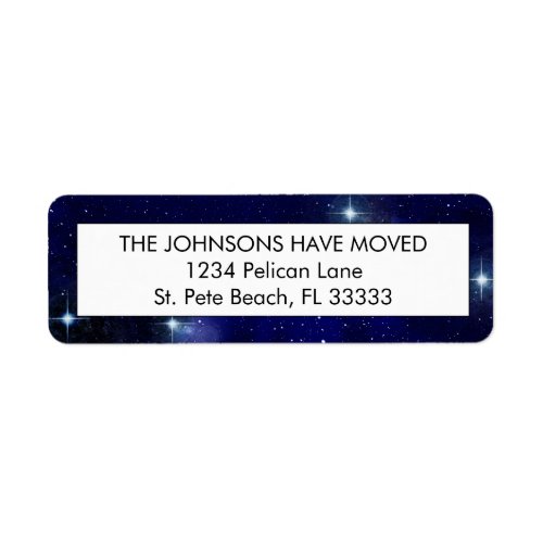 New Home in Outer Space Starry Sky Return Address Label