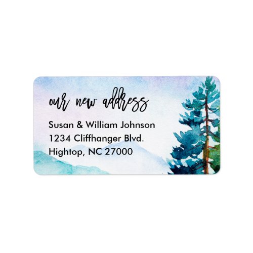 New Home in the Mountains Return Address Label