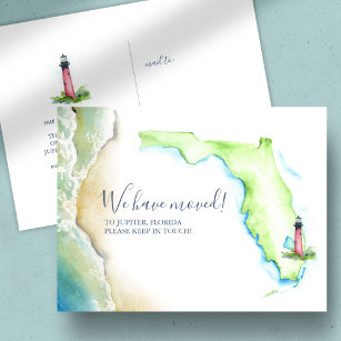 New Home Jupiter Florida State Moving Announcement Postcard