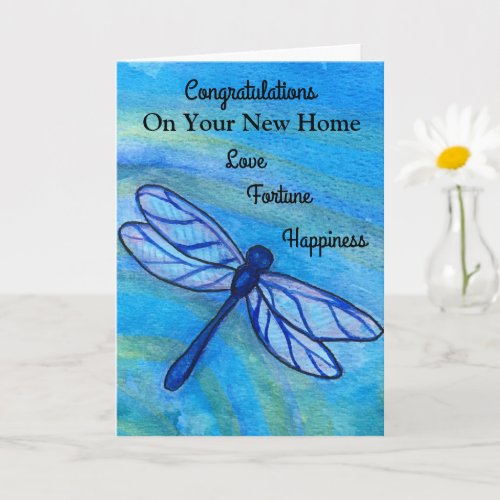 New Home Love Fortune Happiness Dragonfly Card