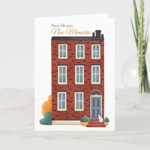 New Home Memories Town House Congratulations Card