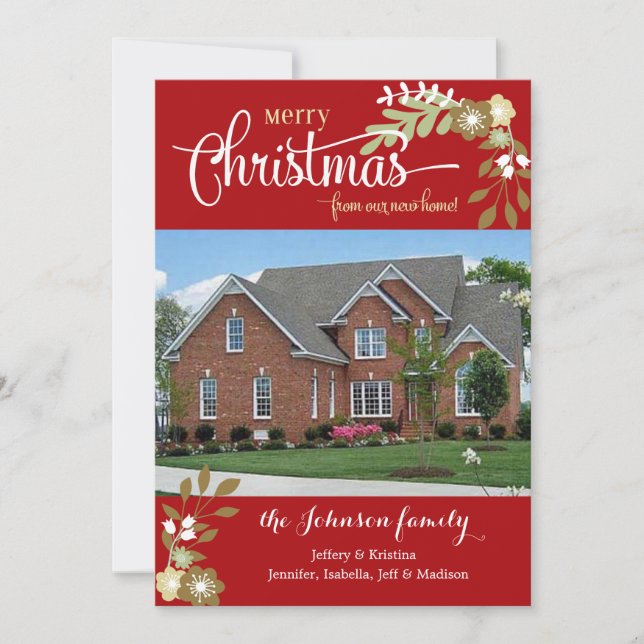 New Home-Merry Christmas custom photo Holiday Card (Front)