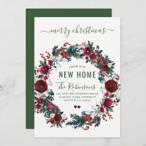 New home Merry Christmas holiday moving Announceme Announcement