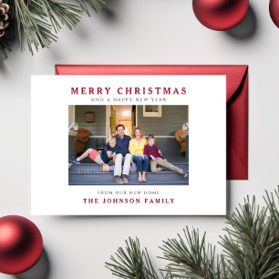 New Home Merry Christmas Moving Photo Holiday Postcard