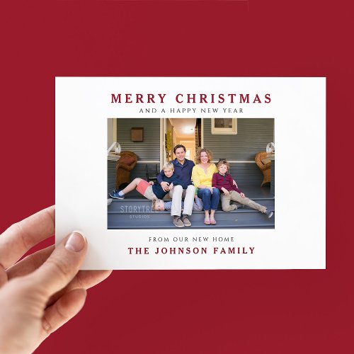 New Home Merry Christmas Photo Holiday Card