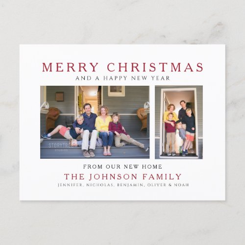 New Home Merry Christmas Photo Holiday  Postcard