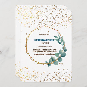 New home modern autumn fall housewarming party in invitation