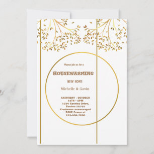 New home modern autumn fall housewarming party in invitation