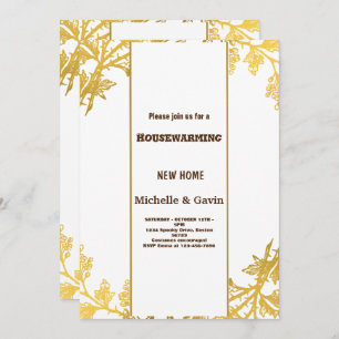 New home modern autumn fall housewarming party in invitation