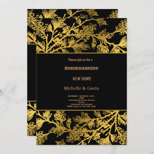 New home modern autumn fall housewarming party in invitation