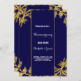 New home modern autumn fall housewarming party in invitation