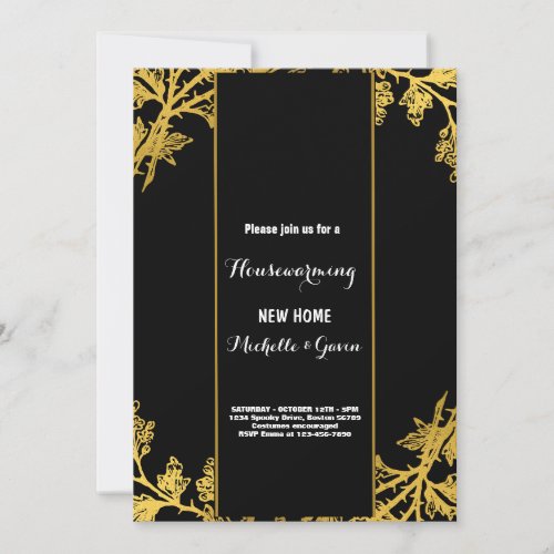 New home modern autumn fall housewarming party  invitation