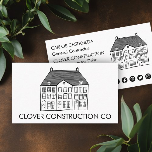 New Home Modern Construction Contractor Remodel   Business Card