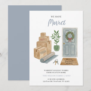New Home Moved New Address Moving Holiday Card