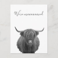 New Home Moving Announcement Highland Cow