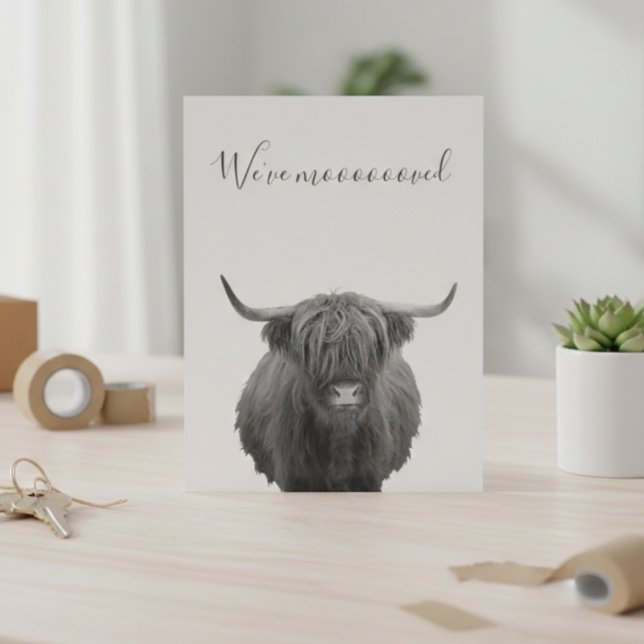 New Home Moving Announcement Highland Cow (Creator Uploaded)