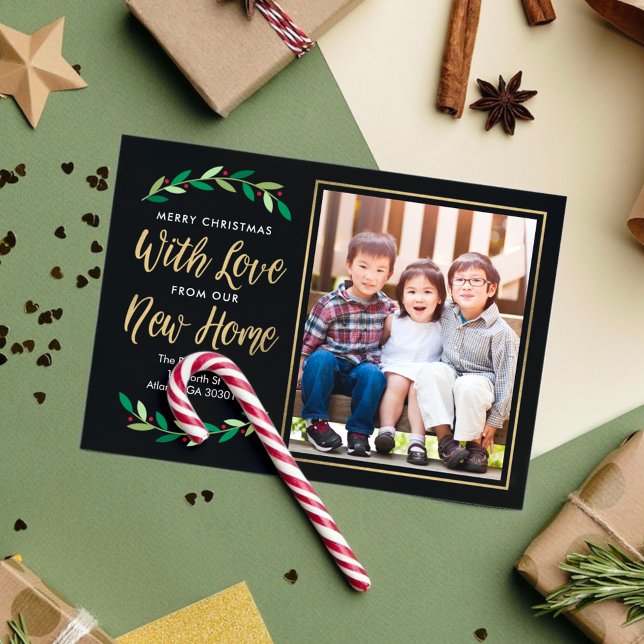 New Home Moving Announcement Holiday Photo Card (Creator Uploaded)