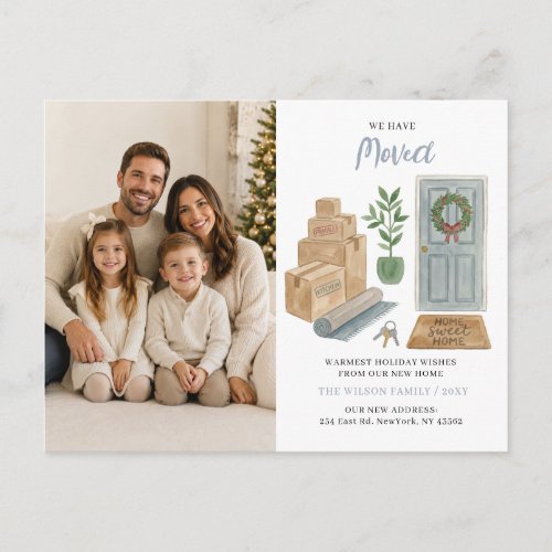 New Home Moving New Address Moving Photo Holiday Postcard