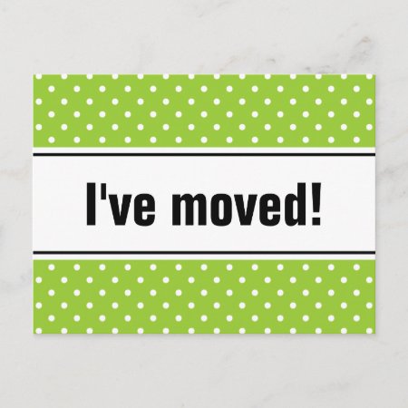 New Home Moving Postcards | Apple Green Polkadots