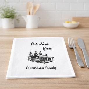 New Home moving to new house family name Napkins