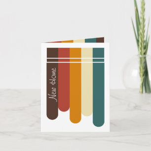 New Home multi-colored dripping paint rainbow Card