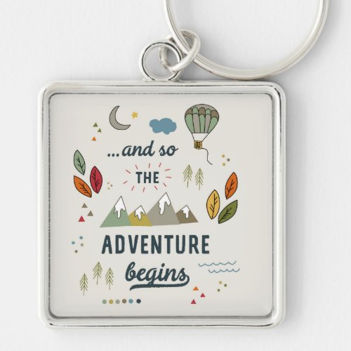 New Home New Adventure Inspirational Travel Quote Keychain