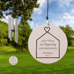 New Home New Beginning Personalized Family  Wind Chime