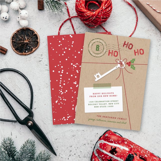 New Home New Key Holiday Moving Announcement Card (Creator Uploaded)