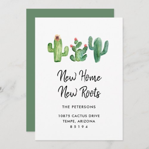 New Home New Roots I Moving Announcement Card